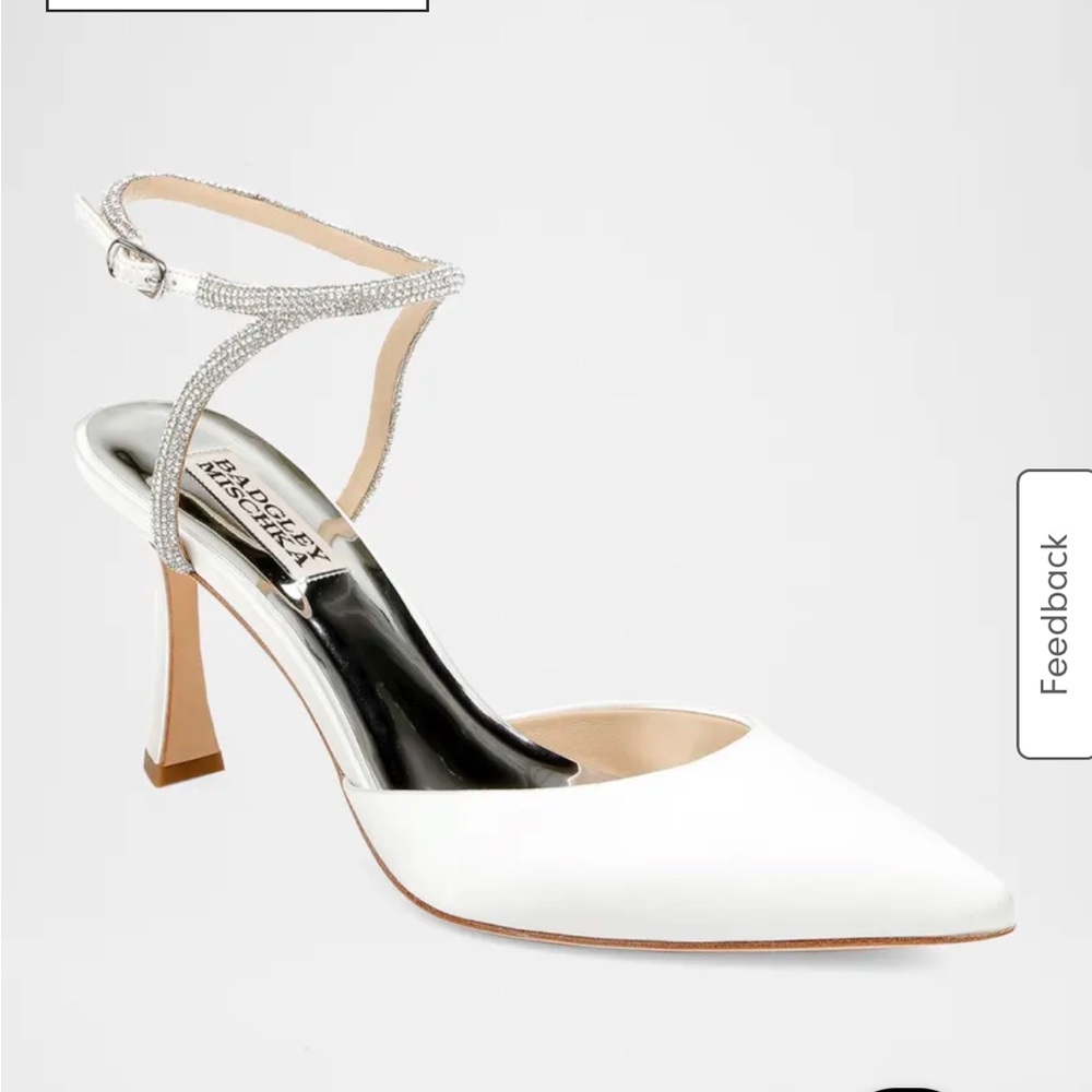 Badgley Mischka White and Silver Heels
